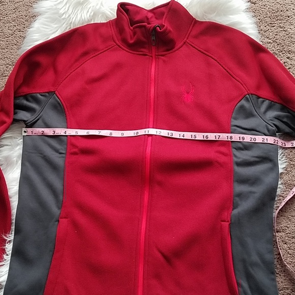 Men Spyder Full Zip Stryke Jacket Red - Picture 7 of 7